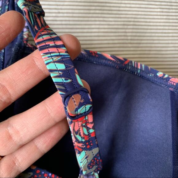 Bond-Eye Australia Swimsuit Womens 4 Blue Floral Tropical One Piece Resort Pool - Picture 5 of 5